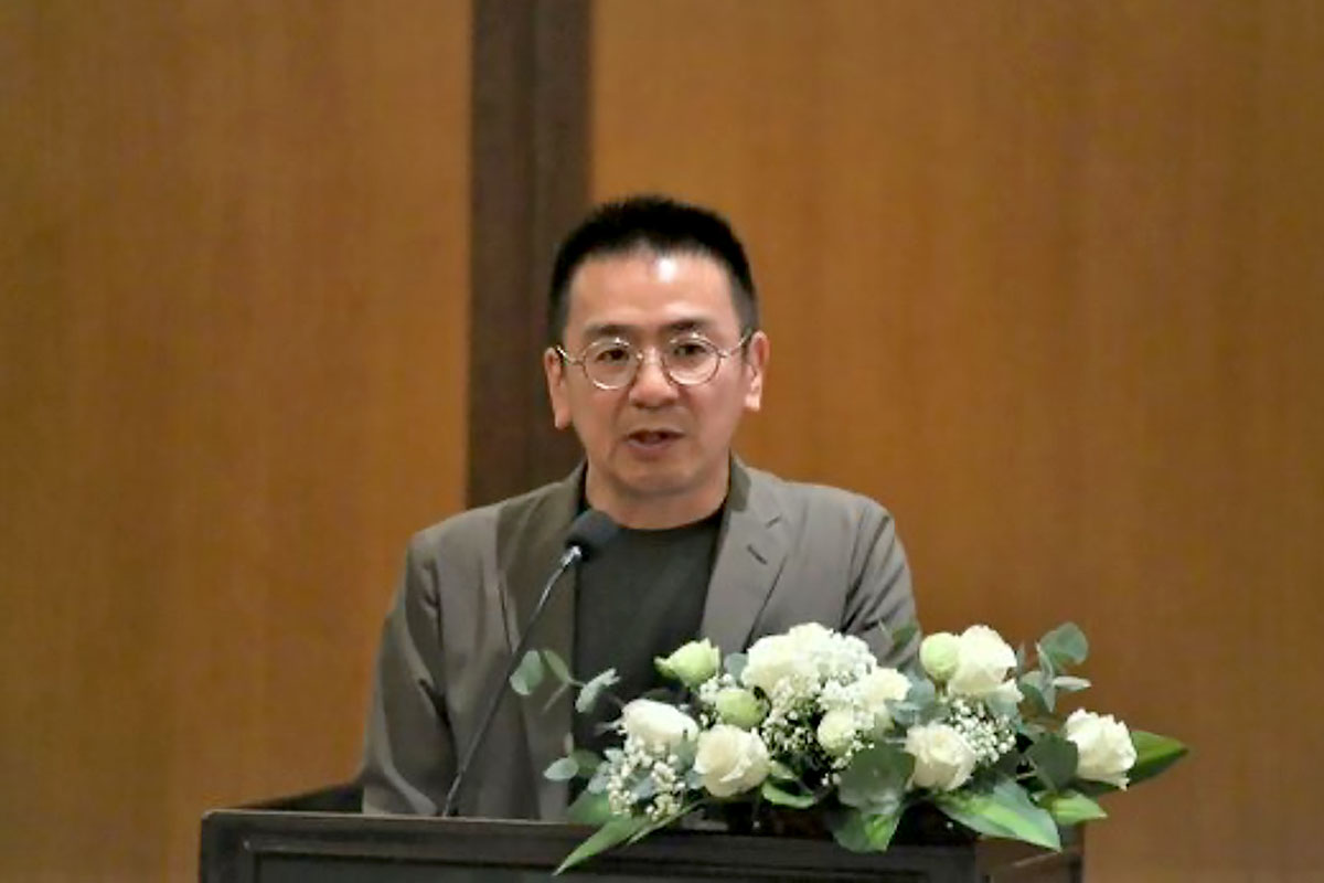 photo: Mr Sugimoto providing his speech