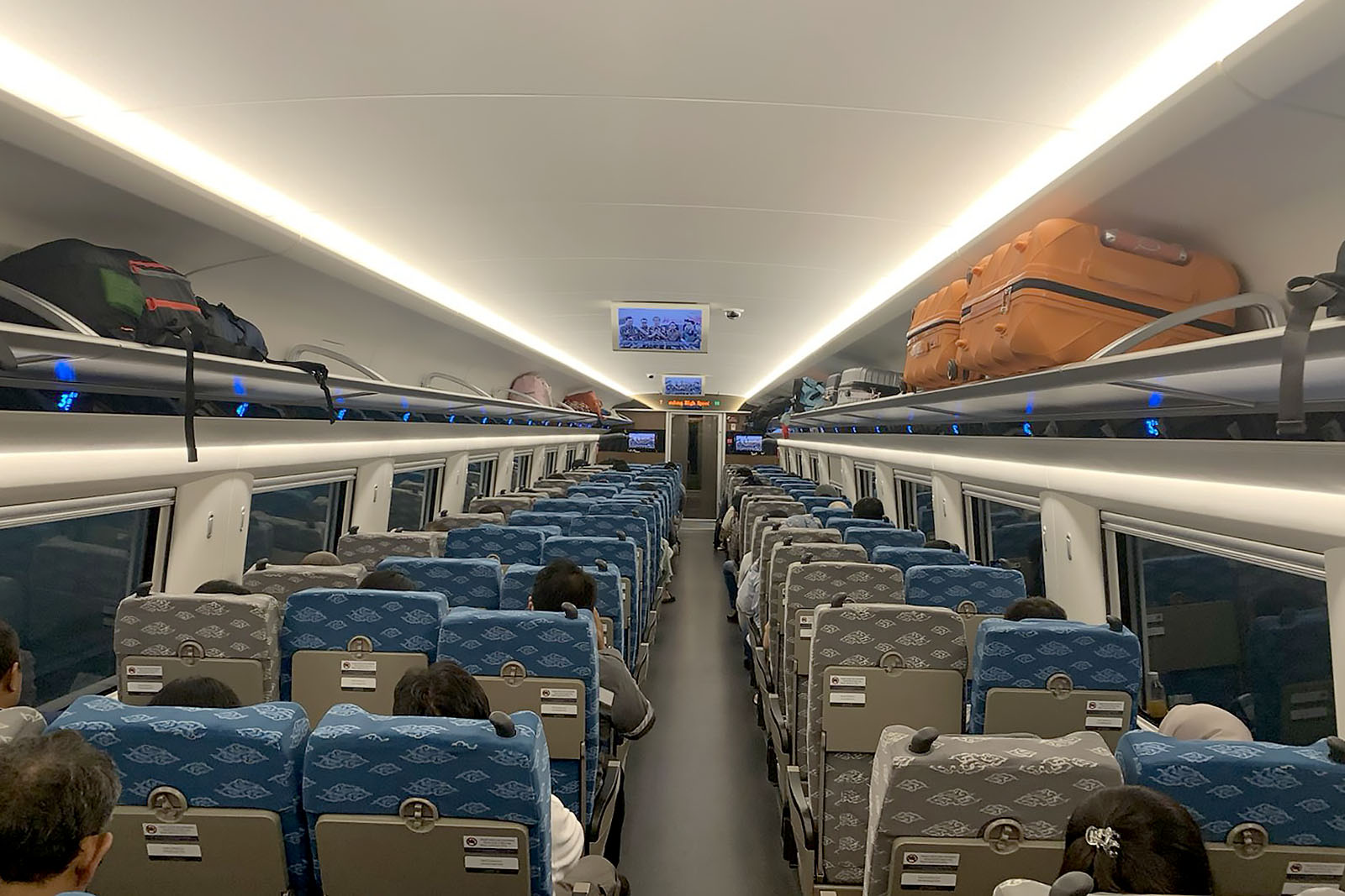 photo: Inside the premium economy class car